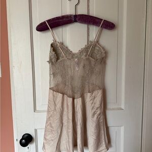 Anthropologie Elegant Lace Trim Chemise